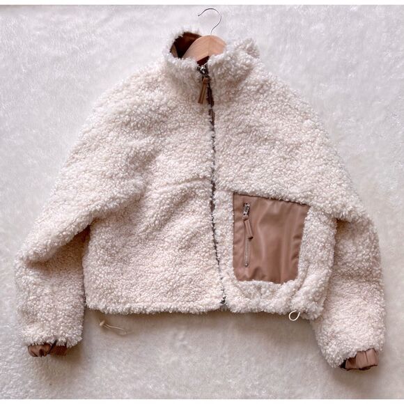 BLANKNYC Faux Shearling with Faux Leather Trim Bomber Jacket, Size XS - Picture 7 of 13